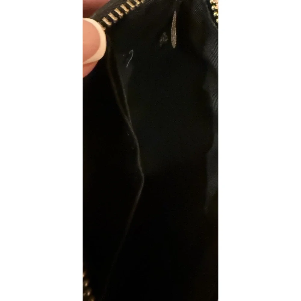 Coach Brown Stripe Logo Wristlet Wallet Corner Zip Coated Canvas‎ Leather